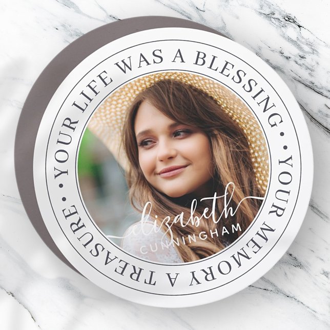 Memorial Quote Modern Elegant Chic Custom Photo Car Magnet (Creator Uploaded)