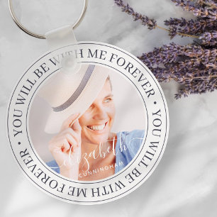 Memorial Quote Modern Elegant Custom Photo Keychain