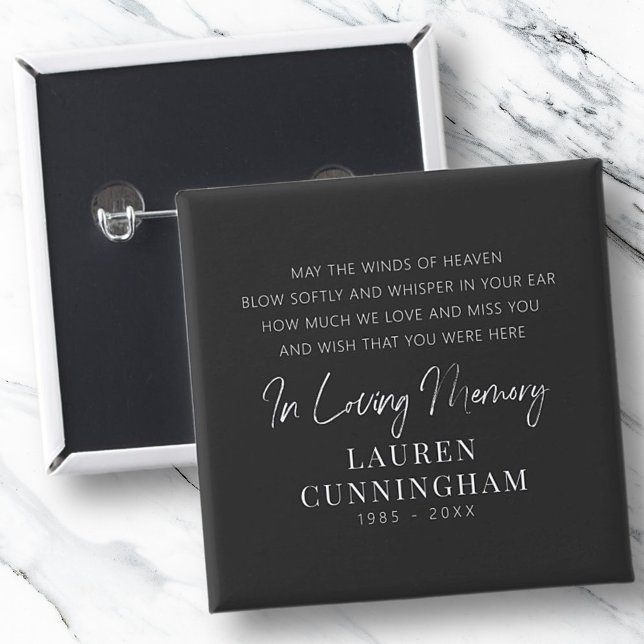 Memorial Quote Modern Elegant Simple Chic Button (Creator Uploaded)