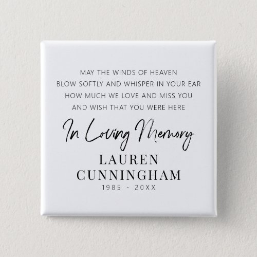 Memorial Quote Modern Elegant Simple Chic Button