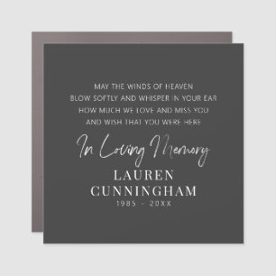 Memorial Quote Modern Elegant Simple Chic Car Magnet
