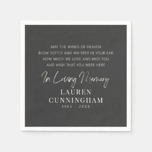 Memorial Quote Modern Elegant Simple Chic Napkins