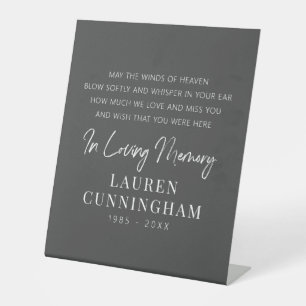 Memorial Quote Modern Elegant Simple Chic Pedestal Sign