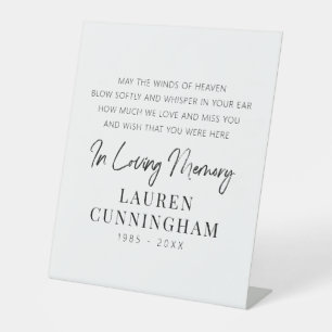Memorial Quote Modern Elegant Simple Chic Pedestal Sign