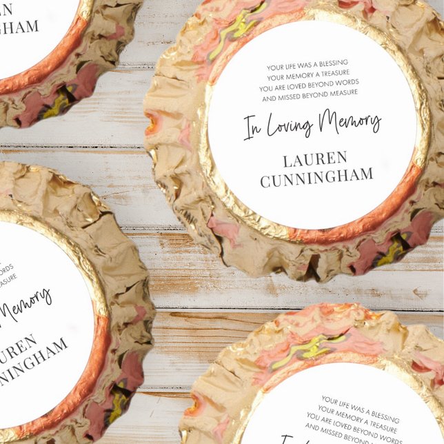 Memorial Quote Modern Elegant Simple Chic Reese's Peanut Butter Cups (Creator Uploaded)