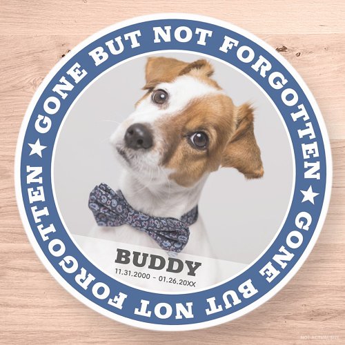 Memorial Quote Modern Pet Photo Sympathy Classic Round Sticker