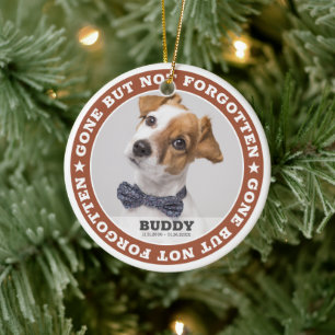 Memorial Quote Modern Pet Photo Sympathy Keepsake Ceramic Ornament