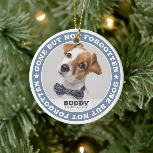 Memorial Quote Modern Pet Photo Sympathy Keepsake Ceramic Ornament