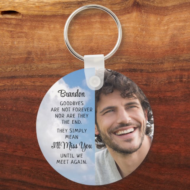 Memorial Quote Photo Personalized Keepsake Keychain (Back)