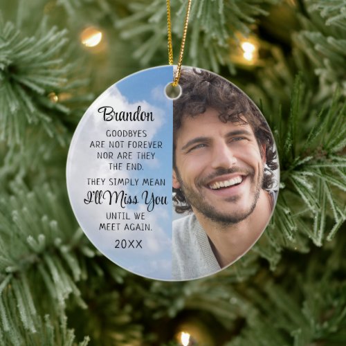 Memorial Quote Photo Remembrance Sympathy Keepsake Ceramic Ornament