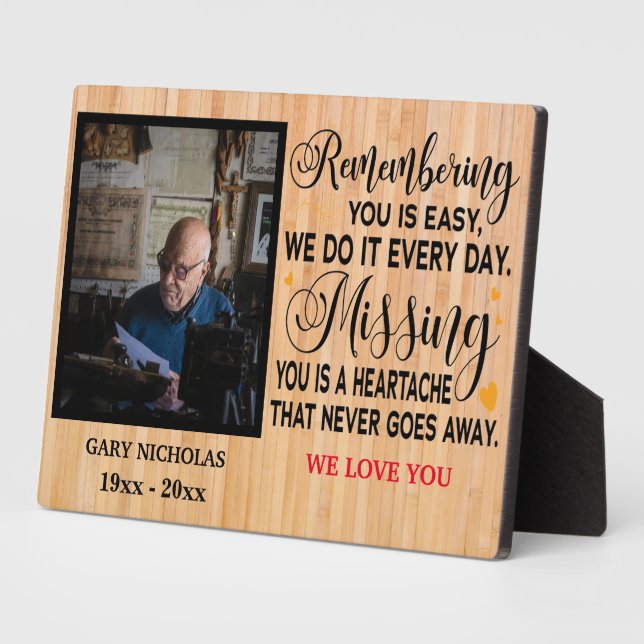 Memorial Quotes For Loved Ones Personalized Photo Plaque (Side)