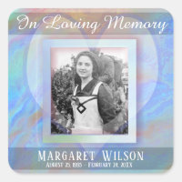 Memorial Rainbow Cloud - Add Photo Square Sticker