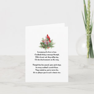 Memorial Red Cardinal Remembrance Sympathy Card