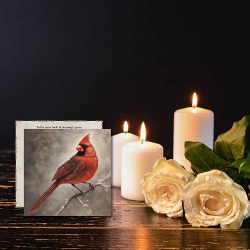  Memorial Red Cardinal Remembrance Sympathy Card