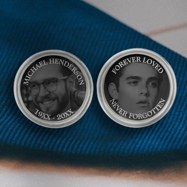 Memorial Remebrance 2 Photo Wedding Cufflinks (Creator Uploaded)