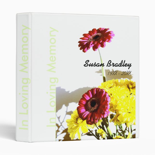 Memorial Remembrance Book Personalized Binder (Front/Spine)
