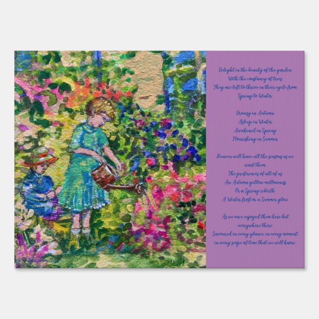 Memorial remembrance funeral bereavement yard sign (Front)