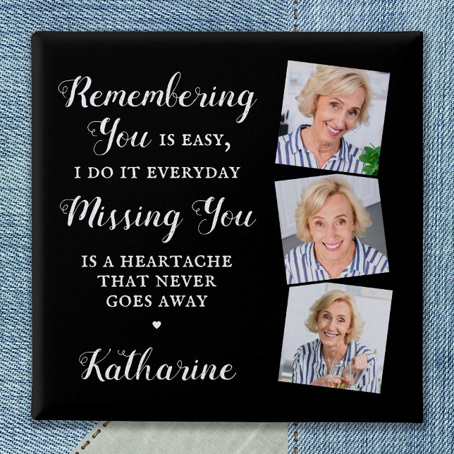 Memorial Remembrance Keepsake Custom Photo Funeral Button (Creator Uploaded)