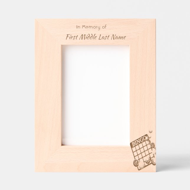 Memorial Remembrance  Keepsake invite Bingo Game  Engraved Frames (Front)
