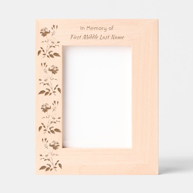 Memorial Remembrance Keepsake Roses Garden Flowers Engraved Frames (Front)
