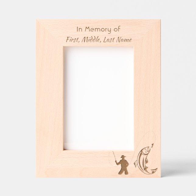 Memorial  Remembrance Ocean Fly Fishing Fisherman Engraved Frames (Front)