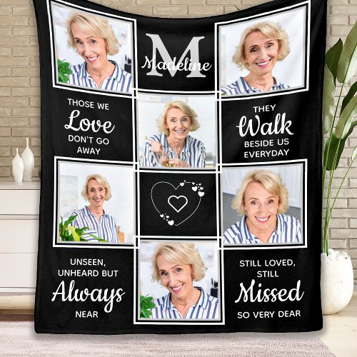 Memorial Remembrance Personalized Photo Collage Fleece Blanket