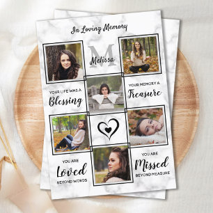 Memorial Remembrance Photo Sympathy Funeral Thank You Card