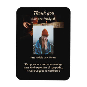 Memorial Remembrance Thank you Music Guitar Magnet