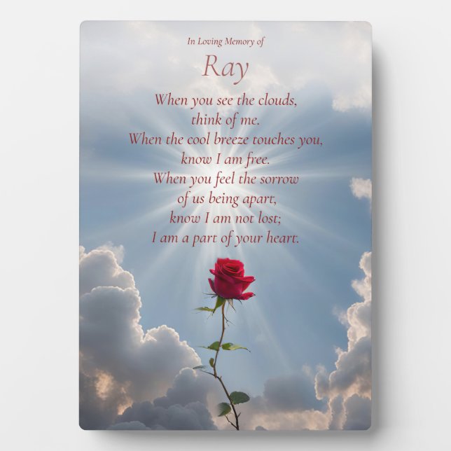 Memorial Remembrance Tribute Custom Name Spiritual Plaque (Front)