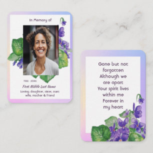 Memorial Remembrance Watercolor Wild Violet Business Card