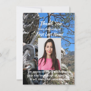 Memorial Rock Climbing Mountain climber  Thank you Card