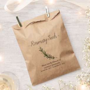 Memorial Rosemary Seed Funeral Favor Bag