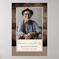 Memorial Rusitc Wood Photo Funeral Welcome