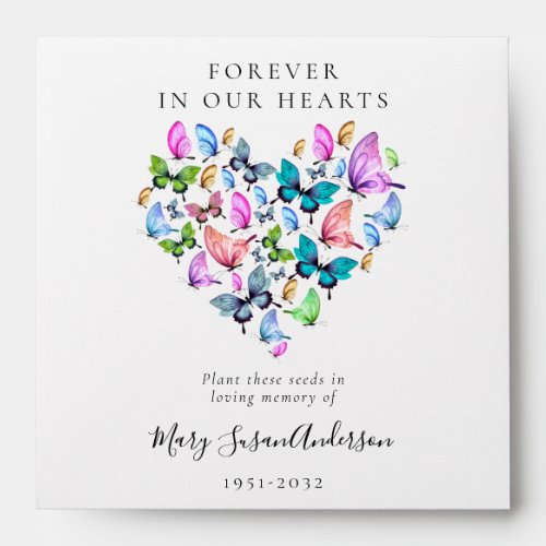 Memorial Seed Packet  Butterfly Heart Envelope