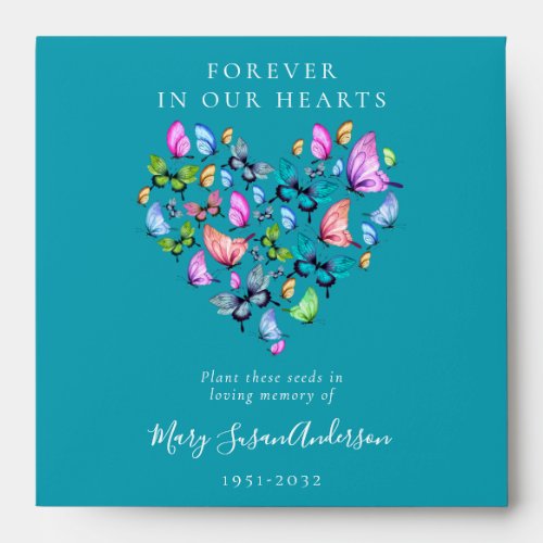 Memorial Seed Packet  Butterfly Heart Envelope