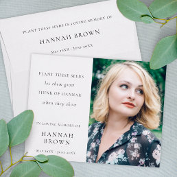 Memorial Seed Packet | Elegant Chic Funeral Favor Envelope