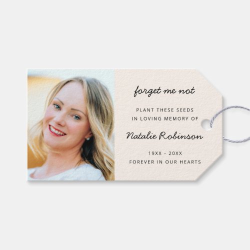 Memorial Seed Packet  Funeral Favor Forget me Not Gift Tags