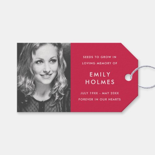 Memorial Seed Packet  Modern Pink Funeral Favor Gift Tags