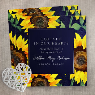 Memorial Seed Packet - Rustic Sunflower Envelope