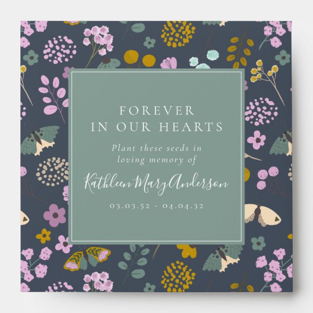 Memorial Seed Packet - Wildflower Butterflies Envelope (Front)