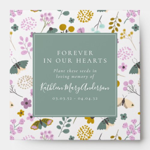 Memorial Seed Packet _ Wildflower Butterflies Envelope