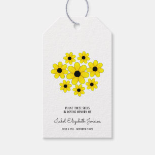 Memorial Seeds Yellow Daisy Funeral Keepsake Gift Tags