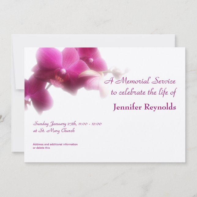 Memorial Service Announcement (Front)