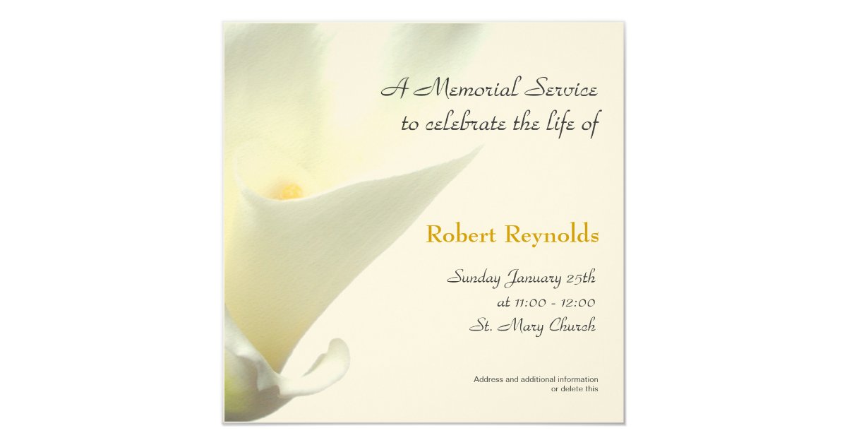 Memorial Service Announcement | Zazzle