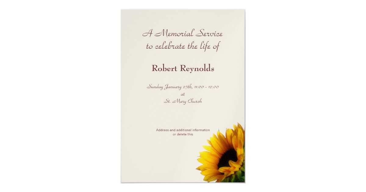 Download Memorial Service Announcement | Zazzle.com