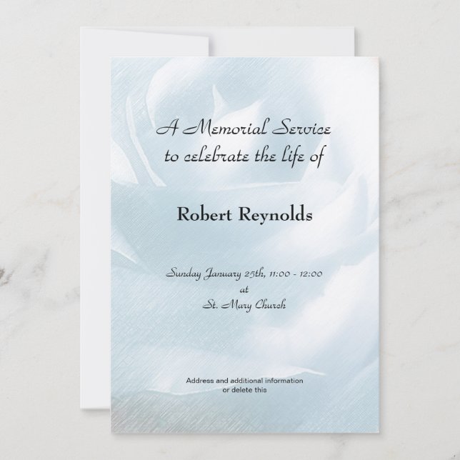 Memorial Service Announcement (Front)