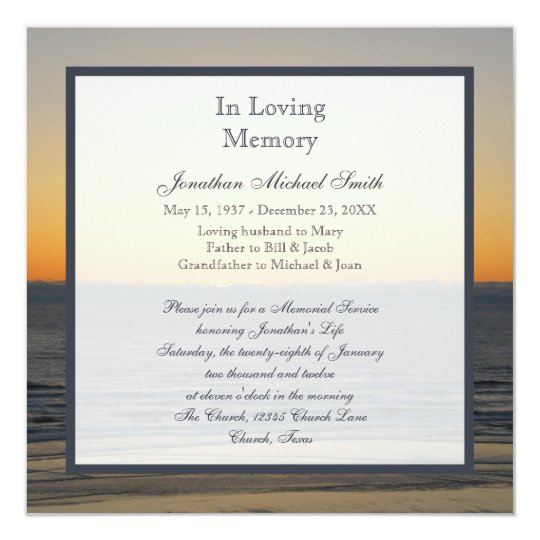 Memorial Service Invitation Template 3