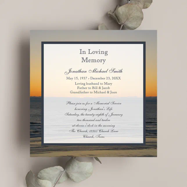 Memorial Service Announcement Invitation | Zazzle