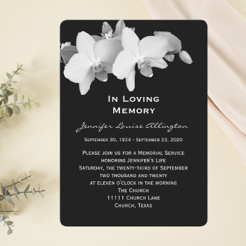 Memorial Service Announcement - Orchids by sympathythankyou at Zazzle