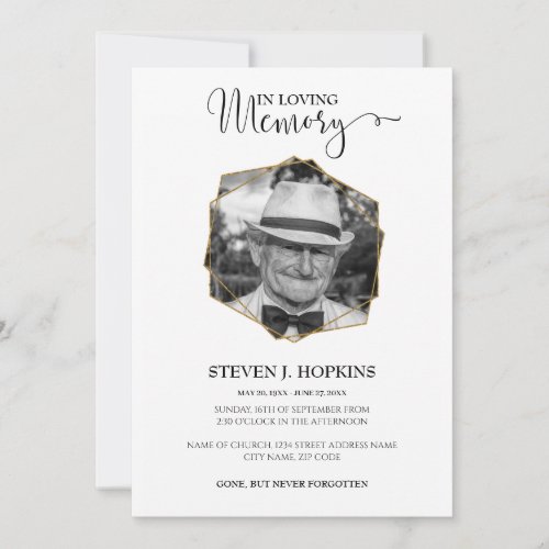 Memorial Service Announcement Photo Invitation